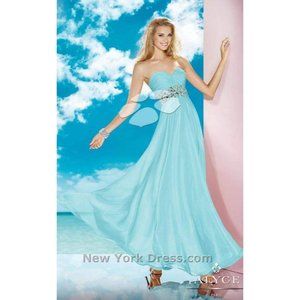 Beautiful Aqua Prom Dress with Jewels